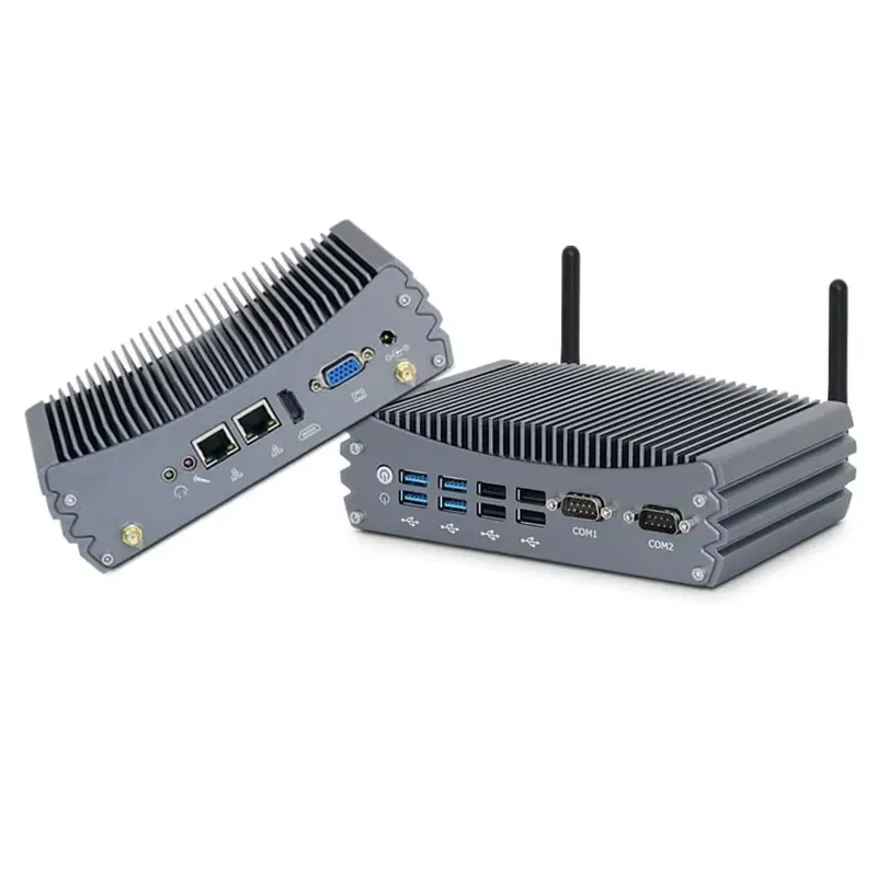 Linkleaps Hot Sale Fanless Industrial Mini PC Embedded PC Supports 4th to 13th Generation I3 I5 I7 with M.2 SSD Dual