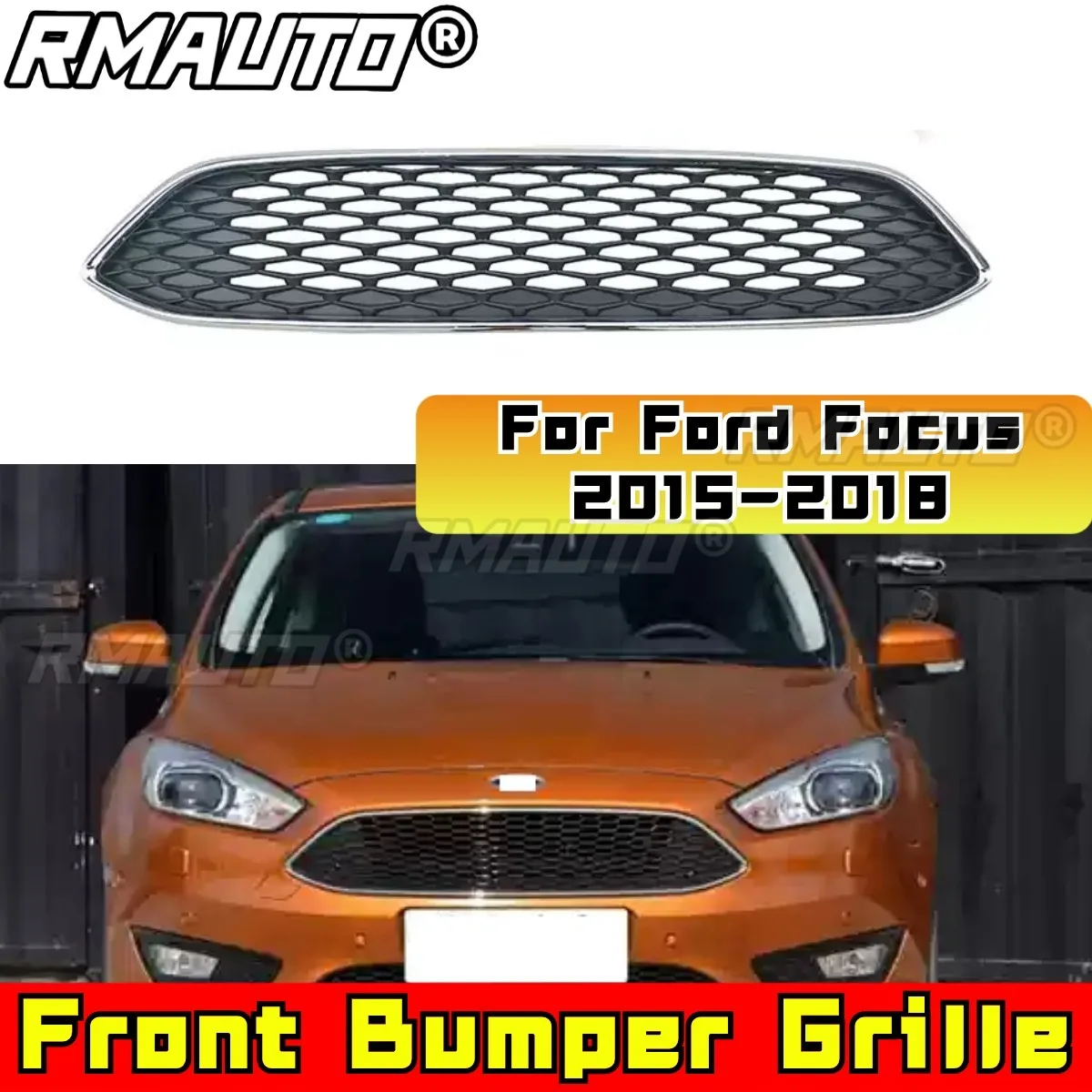 Front Bumper Grille for Ford Focus 2015-2018 Car Grille Racing Grills Front Grill Body Kit Modification Part Car Accessories