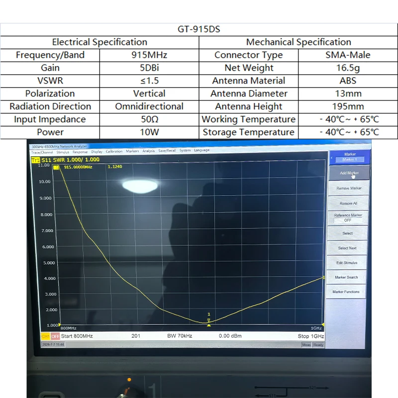 2 Stück 5 Stück LoRa 868MHz 915MHz Antenne 5DBi SMA zu U.FL Verbindungskabel 10CM für Meshtastic LoRaWan Board NB-IoT Omni-Antenne – Detail 2