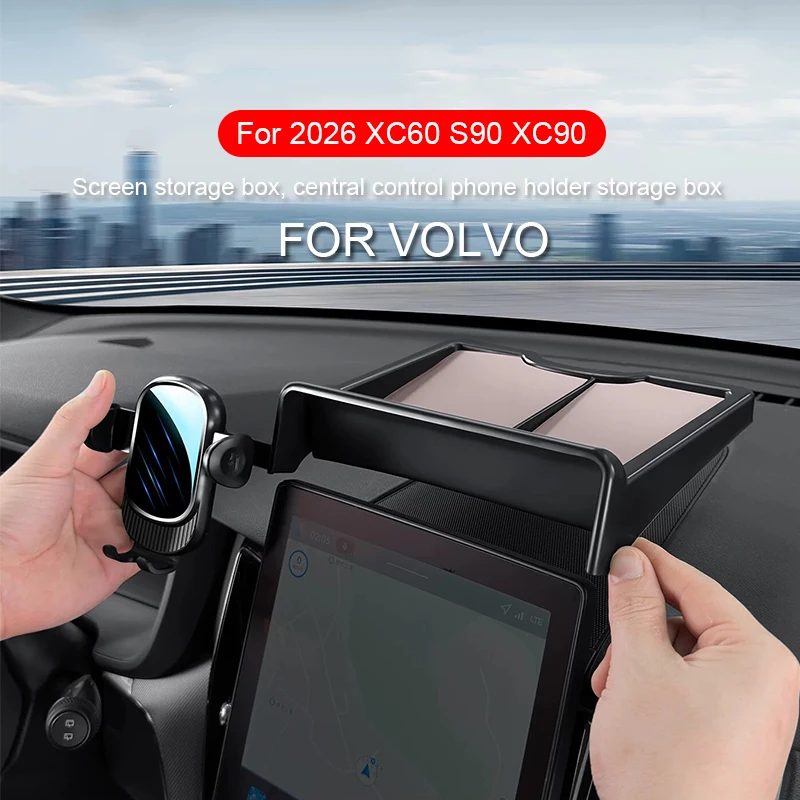 

2026 For Volvo XC60 S90 XC90 screen rear storage box central control phone holder storage box car accessories
