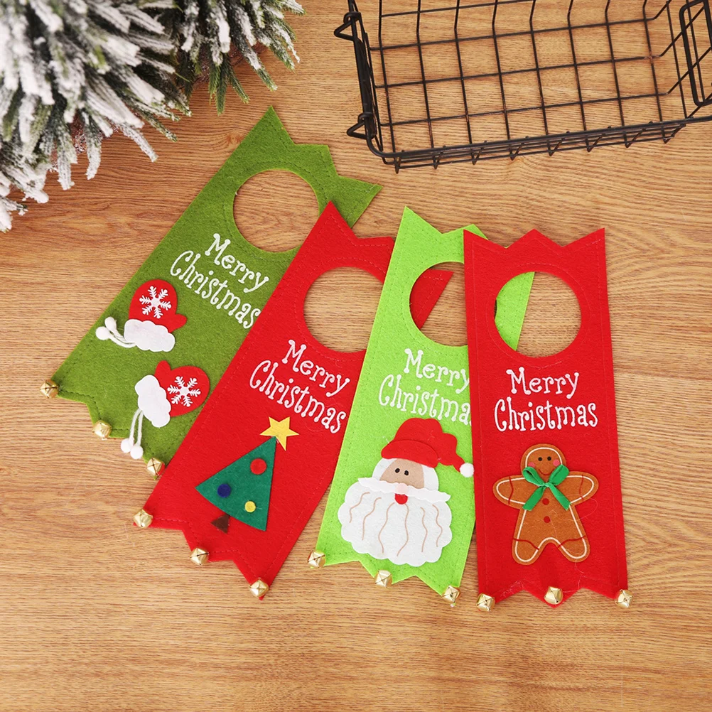 

1Pcs Xmas Door Handle Ornament Gingerbread Man Cartoon Door Hanger Lightweight Christmas Decoration for Home Hotel