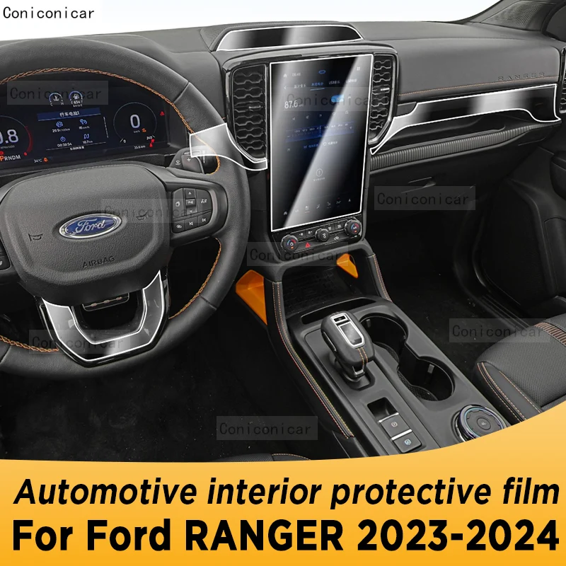 

For FORD RANGER 2023 2024 Gearbox Panel Navigation Automotive Interior Screen TPU Protective Film Cover Anti-Scratch