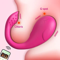 여성용 앱 블루투스 제어 진동기 에그 클리토리스 자극기, 웨어러블 G 스팟 마사지 팬티, 성인용 진동 섹스 토이