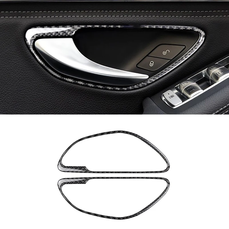 

For Mercedes Benz C Class W205 GLC X253 2016 2017 2018 Carbon Fiber Car Styling Door Handle Frame Cover Trim