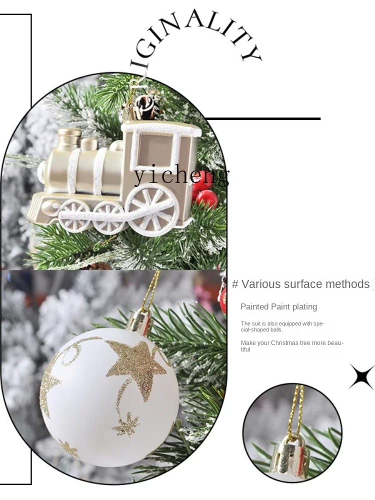 ZC Christmas 70 Painted Christmas Special-Shaped Christmas Electroplating Christmas Tree Hanging Decorations Christmas Ball Set