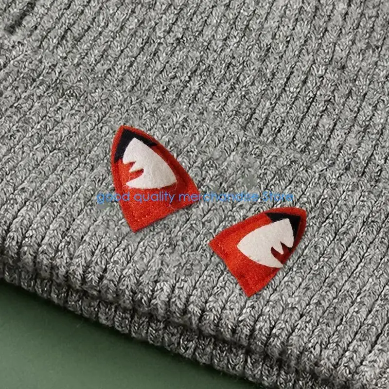 Y5JD 10 أزواج أرنب/ثعالب الأذن يزين DIY بها بنفسك قفازات الأوشحة الملابس بقع الخياطة