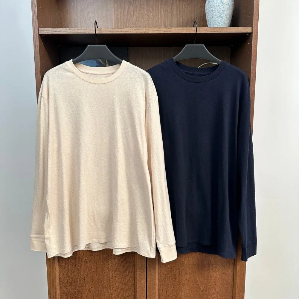 

Bamboo Texture Long-staple Cotton Casual Loose Long-sleeved T-shirt