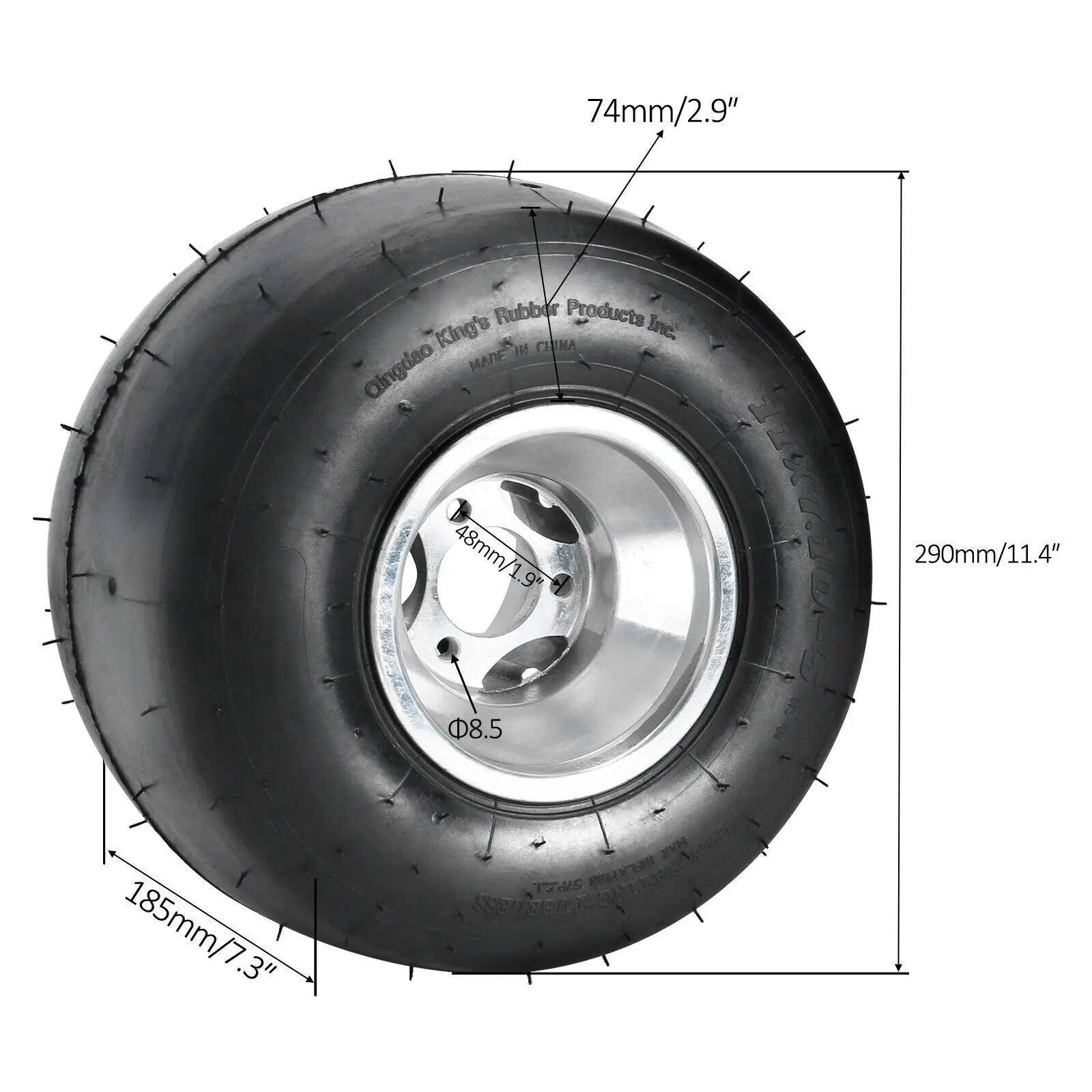 2pc 11x7.10-5 Go Kart Rear Wheel Rim Tyre 5\