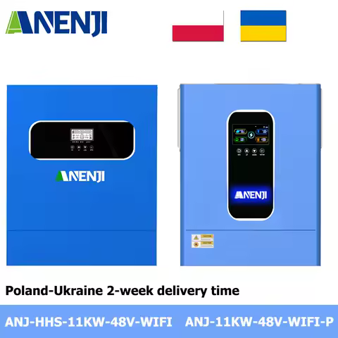 ANENJI 11KW 48V Parallel Solar Inverter Hybrid Off/On Grid MPPT 160A 500VDC Pure Sine Wave Solar Controller with WiFi EU Stock