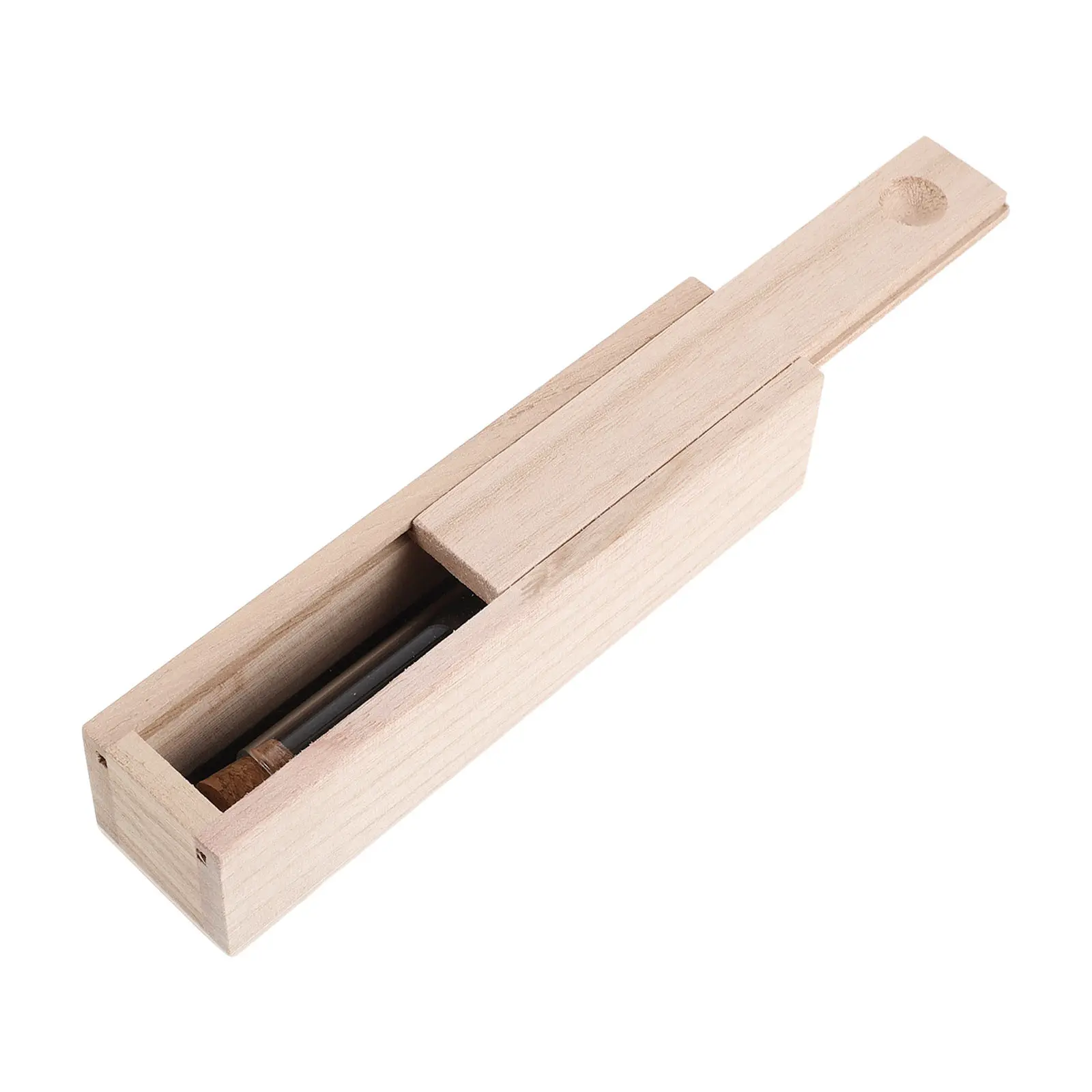 Vintage Wooden Jewelry Box with Sliding Lid Rectangular Keepsake Organizer for Necklace Bracelet Watch Vial Essential Oil Plant