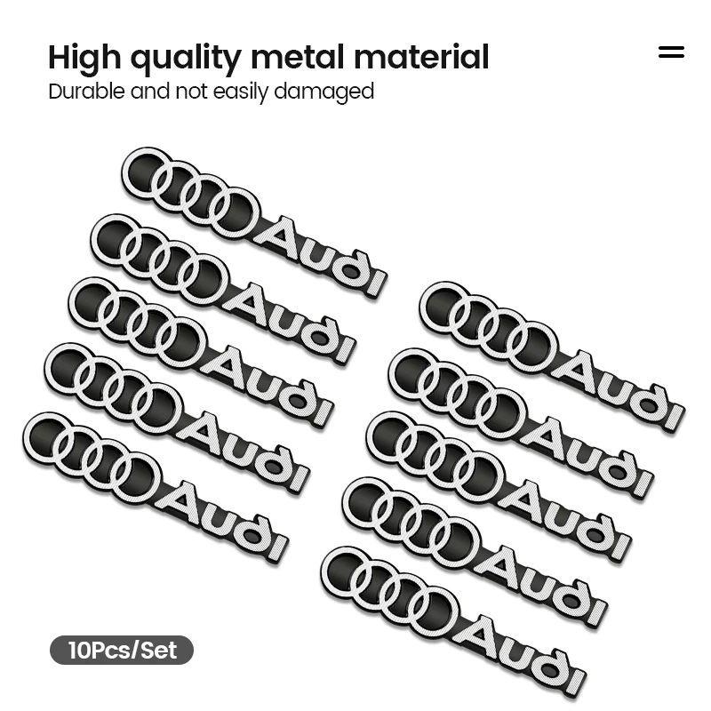 3D Metal Car Audio Stickers Auto Badge Emblem Decoraiton Accessories for Audi A4 B5 B6 B7 B8 B9 A3 8P 8V 8L A5 A6 C6 C5 C7 4F A1