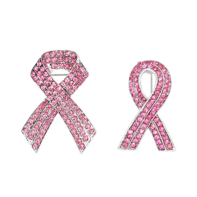 

Inlay Crystal Pink Ribbon Pin Breast Cancer Prevention and Treatment Promotion Logo Badge Medical Series Jewelry Gifts