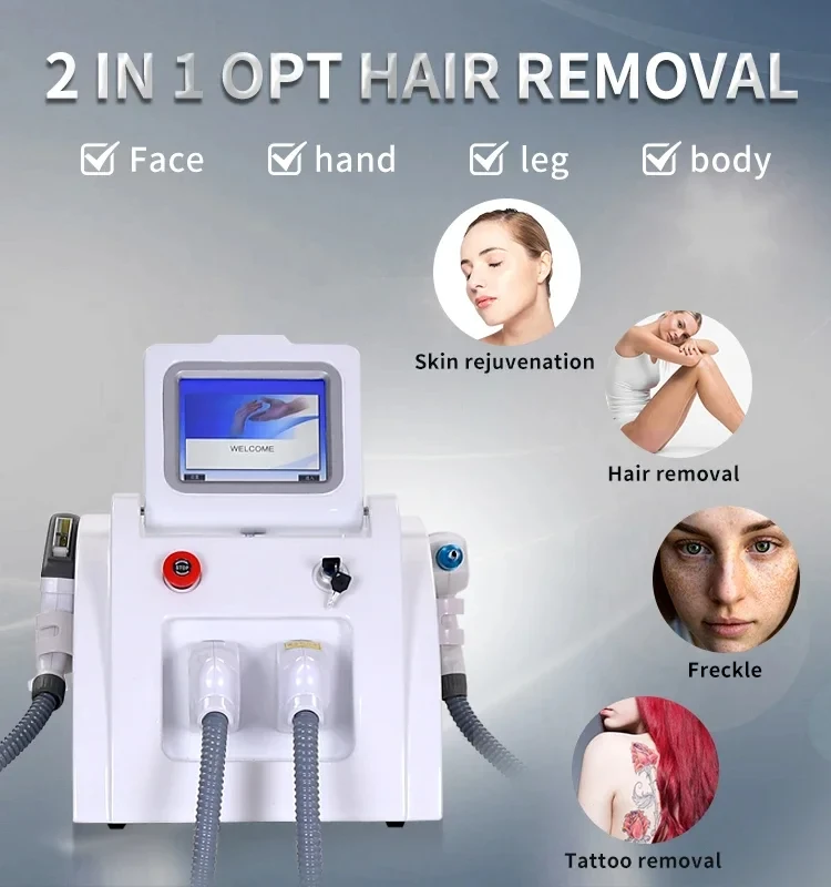

2026 Newest Desktop 2-in-1 IPL Laser Hair Removal and Nd Yag Laser Tattoo Removal IPL Portable Multifunction Beauty Machine