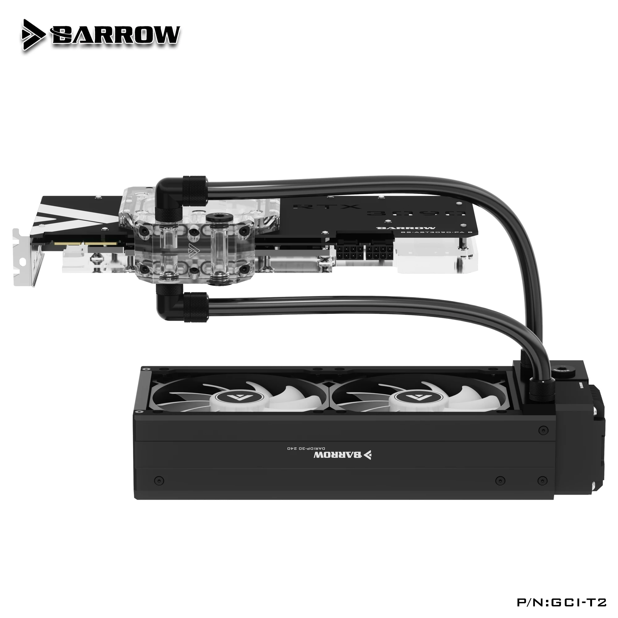 Barrow GPU water cooling Block kit, For Galaxy,Gainward RTX 4090 5V ARGB AURA SYNC