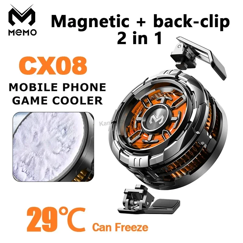 

MEMO CX08 Magnetic Back Clip 2 IN 1 Universal Mobile Phone Cooler Semiconductor Cooling Fan Freeze Radiator for IOS Android PUBG