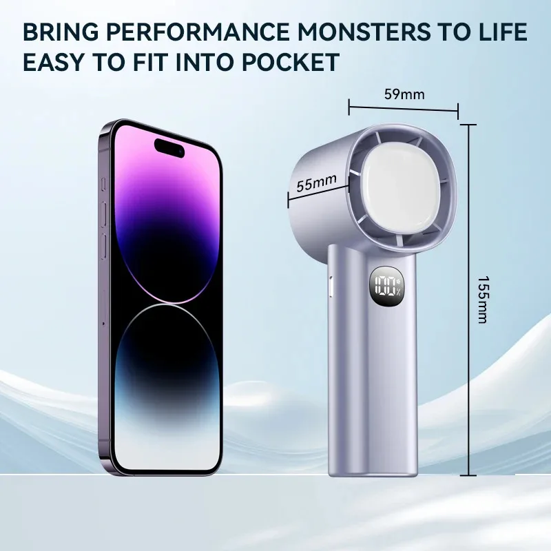 100 スピードハンドヘルドミニファン折りたたみポータブルナイトライト充電式ファン USB ポータブルミニデスクトップファン強風