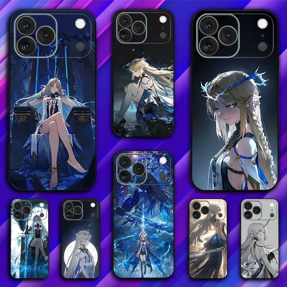 

Cute C-Cartethyia Game Phone Case For iPhone 17,16,15,14,13,12,11,Pro,Max,Plus,X,XS,SE4,E,Mini,Soft Black Case