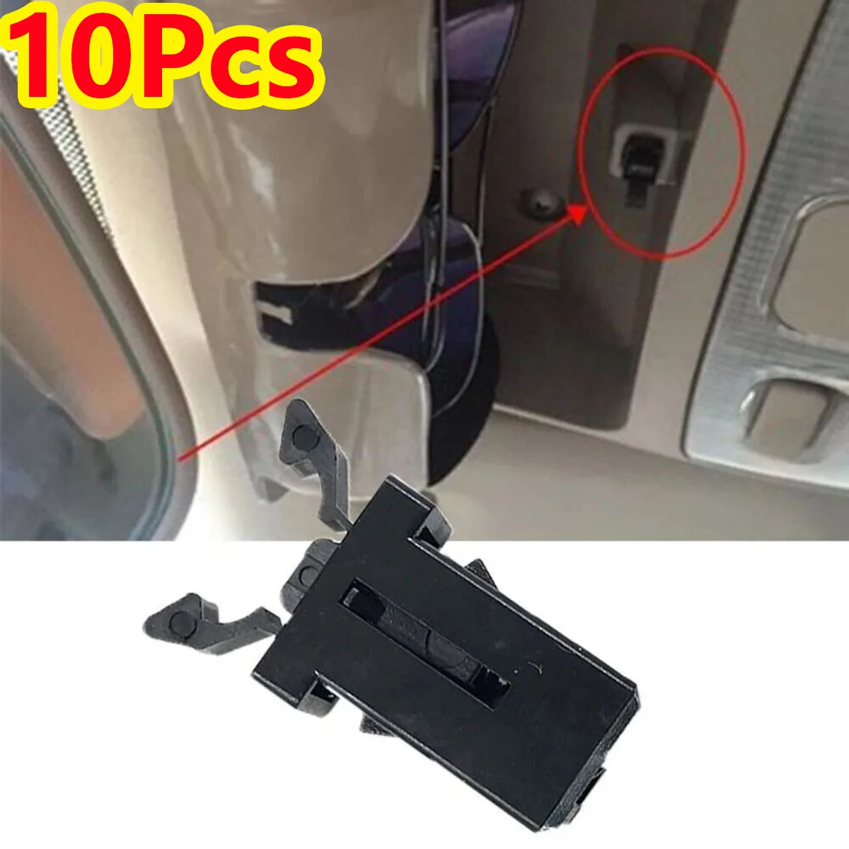 10Pcs Car Sunglasses Holder Catch Latch Storage Box Lid Switch Overhead Console Roof Clip Console Latch Switch For Most Trash
