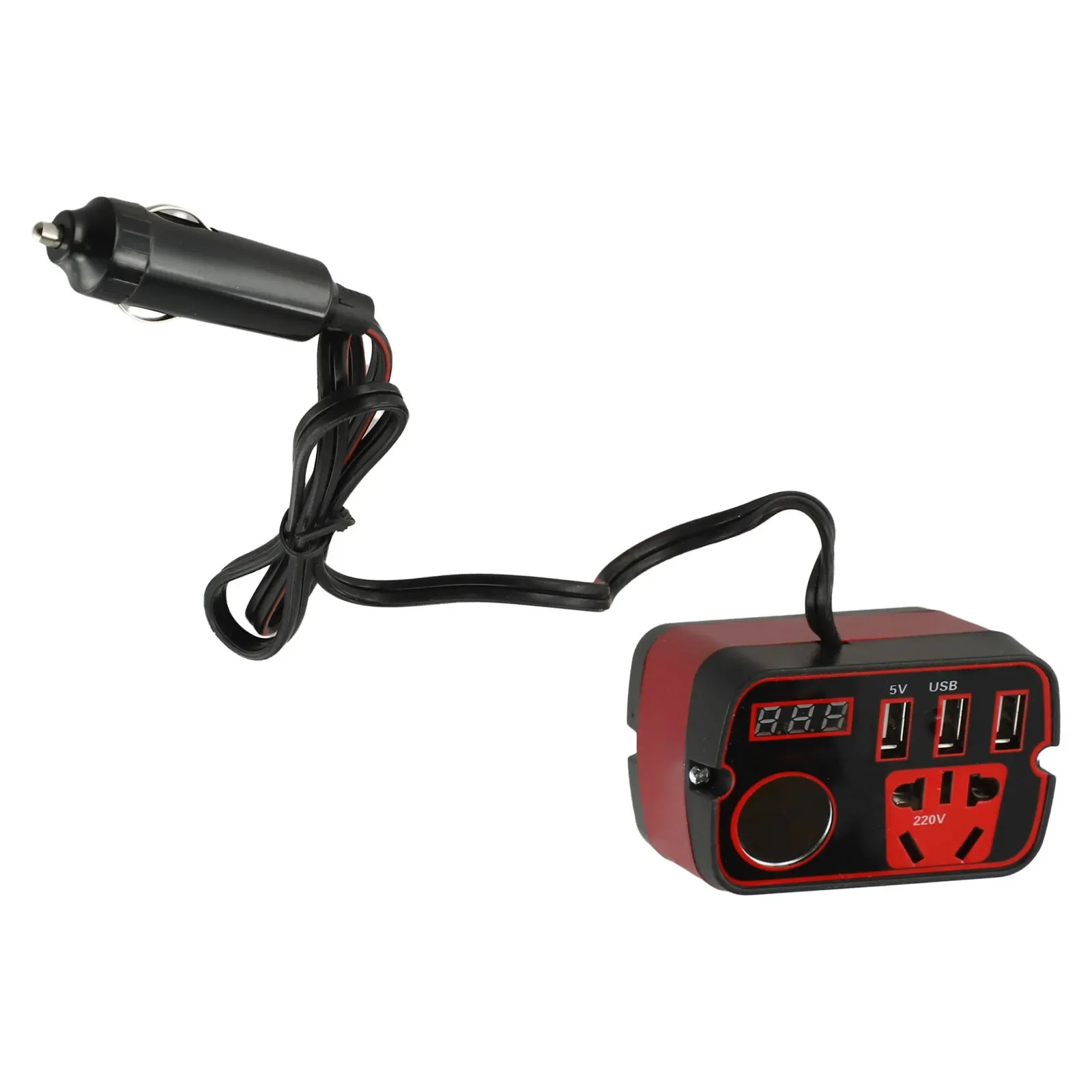 On-the-go Power Solution Black Red DC To AC Adapter Energy Converter Portable Inverter Fast Charging Capability