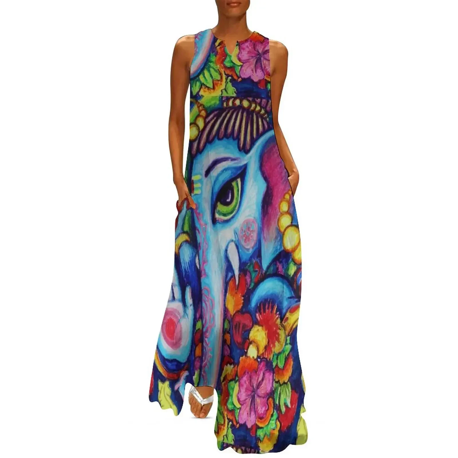 

Lord Ganesha Long Dress wedding dresses for parties long sleeve dress Aesthetic clothing elegant dresses for women Dress