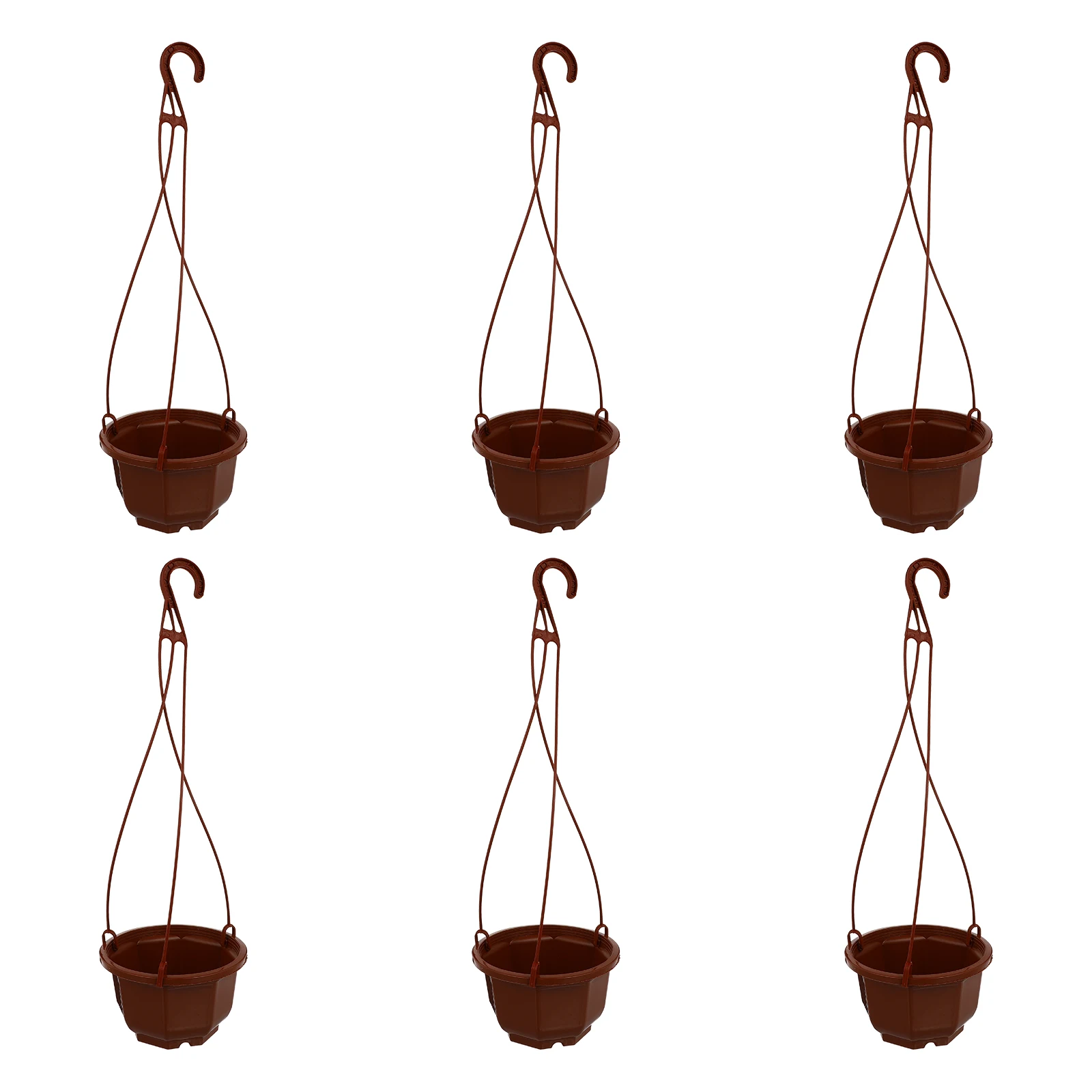

6 Sets Hanging Flowerpot Small Plastic Pots Wall Planters Indoor Plants Moss Red Chlorophytum Excellent Material Workmanship