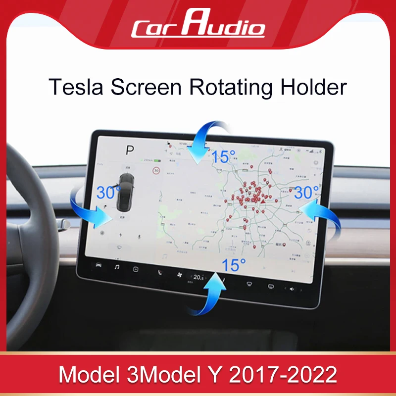 

New 4 Way Rotation Central Control Screen Display Bracket Kit For Tesla Model 3 Y 2017-2022 RHD LHD Swivel Mount Monitor Holder