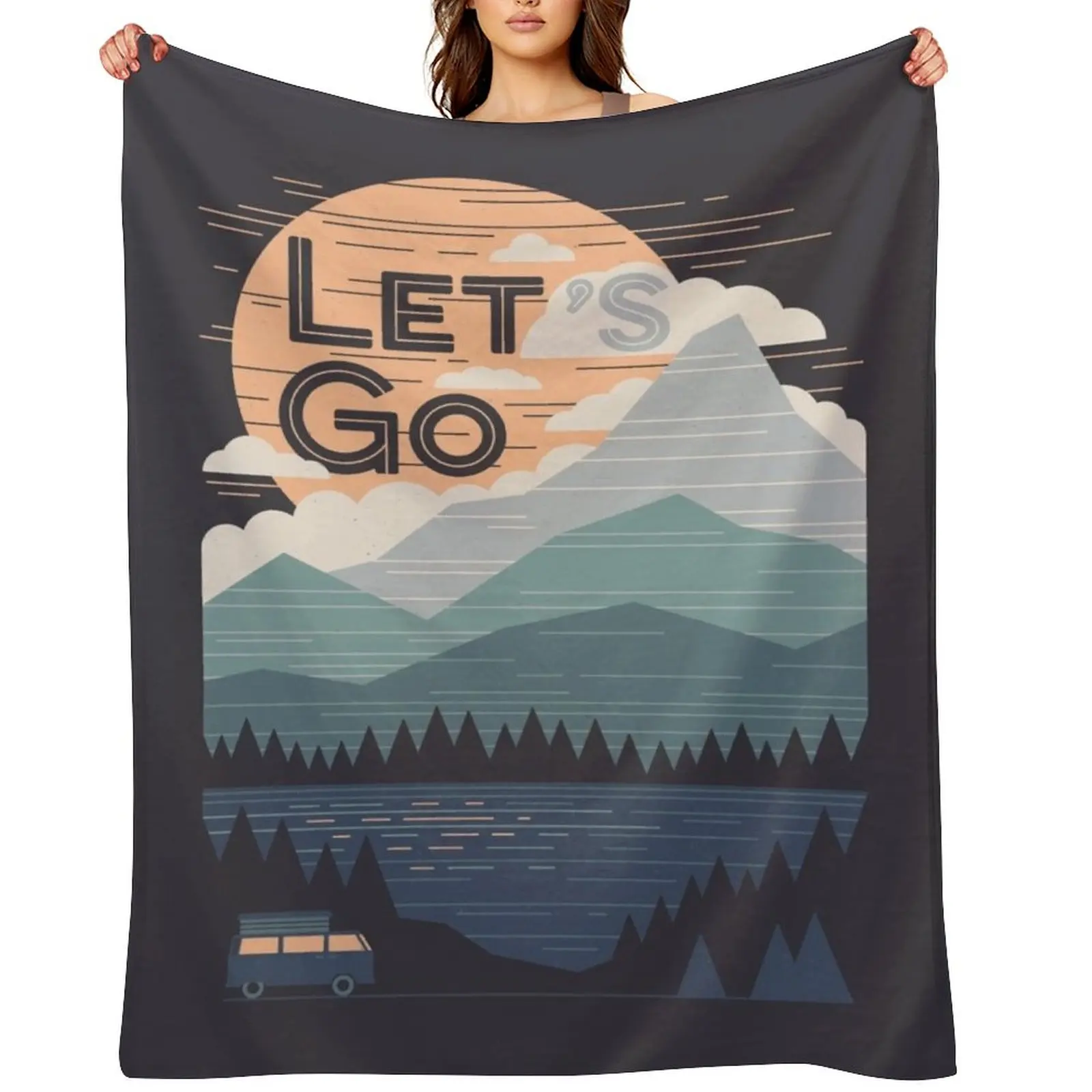 

Let's Go Throw Blanket blankets and throws Sleeping Bag heavy to sleep funny gift Blankets