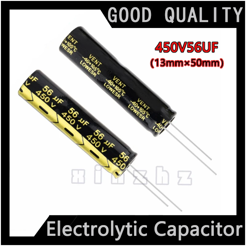 2pcs Electrolytic Capacitor 450V56UF New Original High Frequency Durable Capacitor Specification 13X50MM