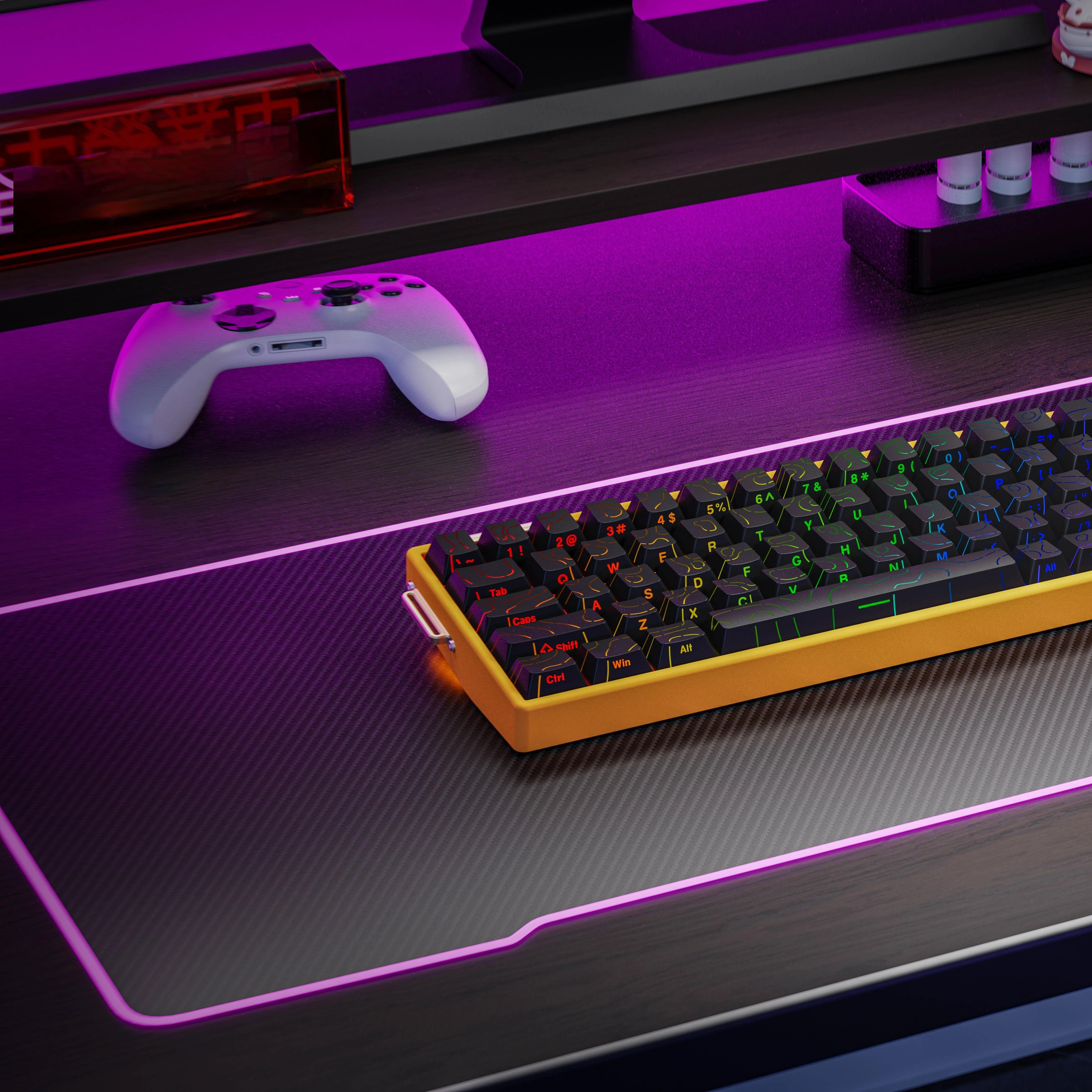 JIXIEFENG Hacker68L Teclado mecánico de eje magnético 0.01rt respuesta rápida 8k soporte Mixto Axescustomized teclado para juegos Rgb