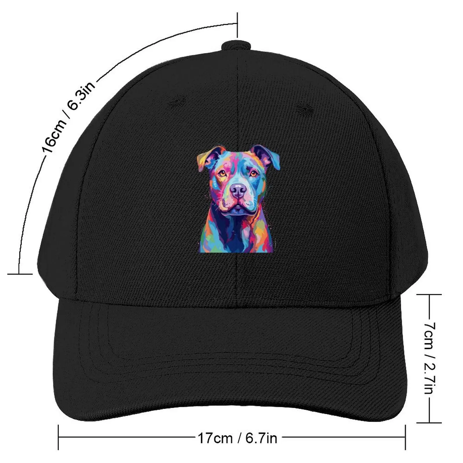 Pitbull Terrier Paint Splatter Dog Baseball Cap Trucker Cap Golf Cap Hats For Men Women's