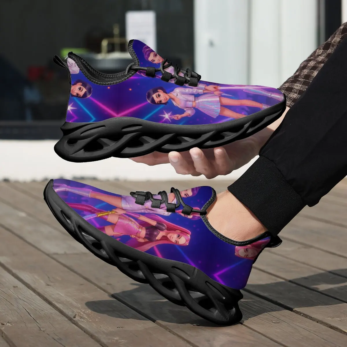 

Trendy Parent-Child Casual Walking Shoes for Men Women Cartoon Girls Printed Running Shoes Breathable Family Matching Sneakers