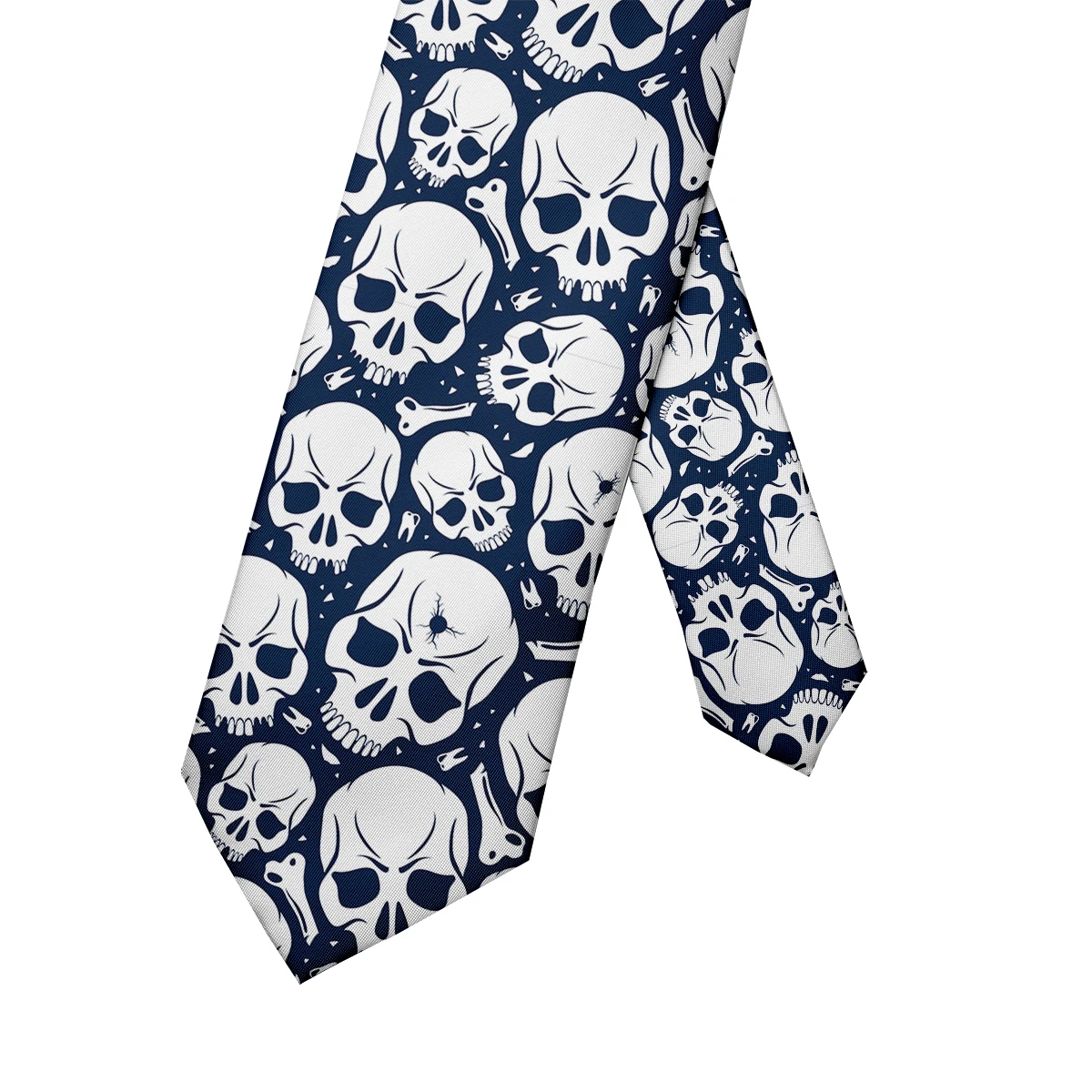 New skull rock tie 3D printing fashion polyester 8 cm classic tie men\'s daily wear wedding office