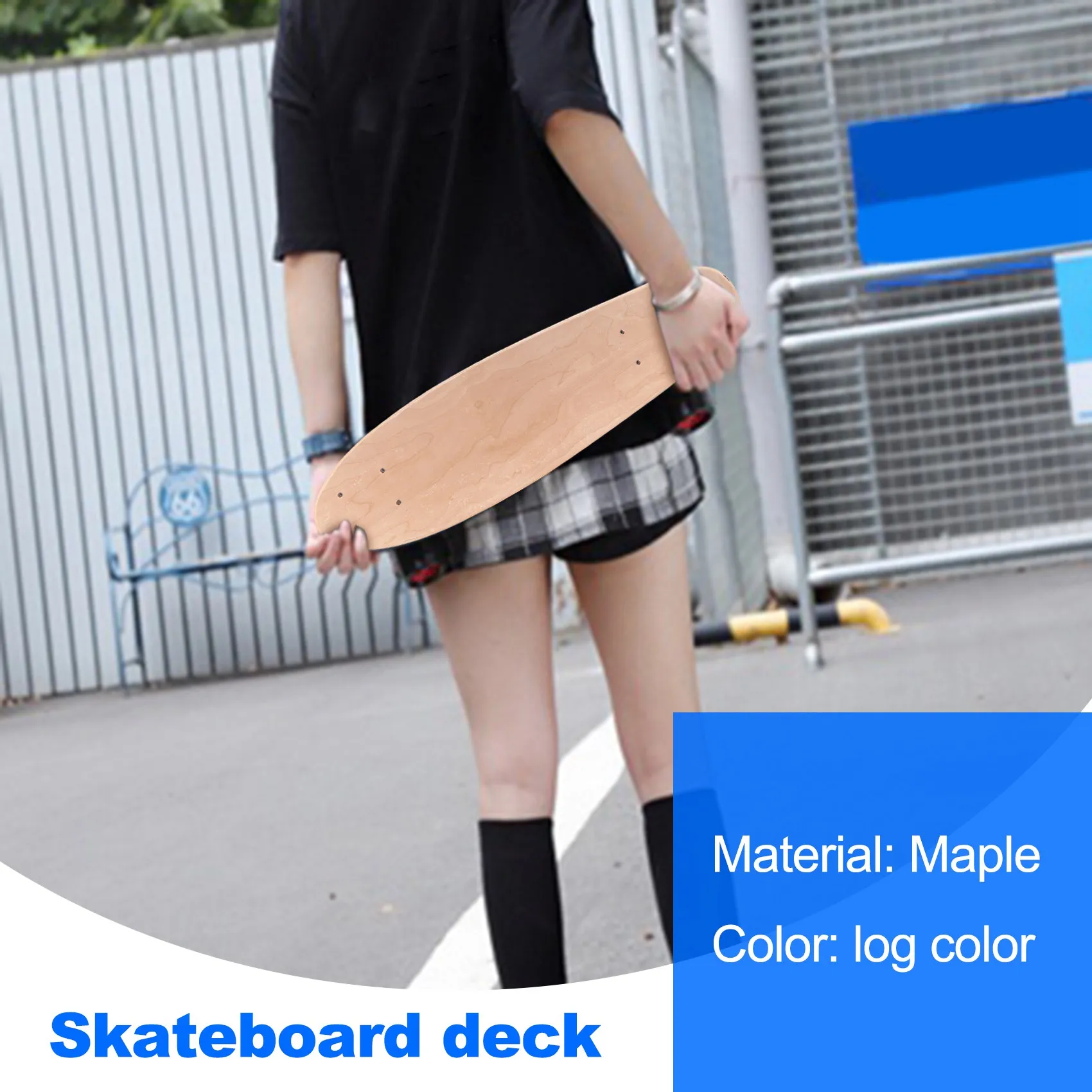 

ABHS-22Inch Blank Skateboard Deck Natural 55.5X15cm Maple Banana Sliding Cruising Skating Single Rocker Board DIY Decks