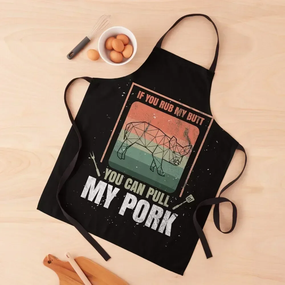 

Time for a Barbecue - Фартук для барбекю Rub it and Pull it Pulled Pork, Рождественский подарок, аксессуары для шеф-повара, костюм, фартук официанта на заказ