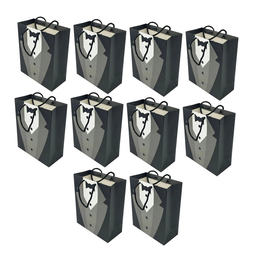 

10pcs Practical Paper Handbag Chic Gift Treat Bag Souvenir Bags Wedding Shower Celebration Candy Snack Toy Favor