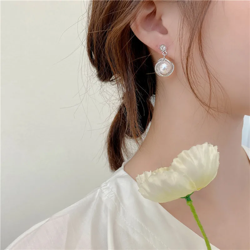Geometric Bead Earring Elegant Round Imitation Pearl Earrings For Women Wedding Earrings Jewelry Gifts