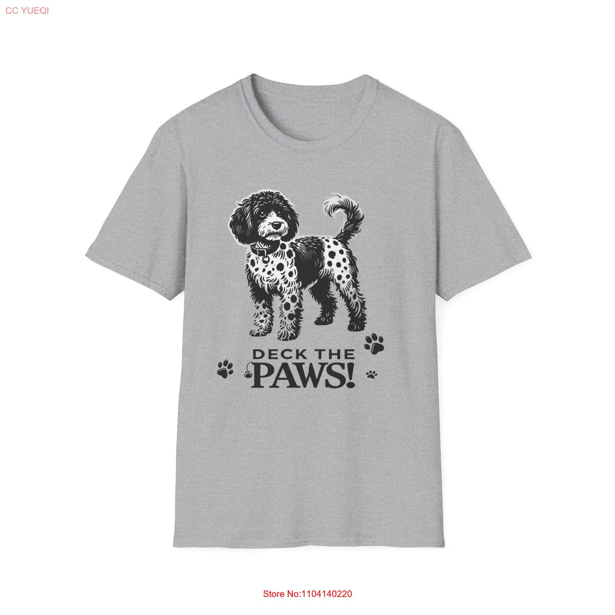 

Рождественская футболка Deck the Paws Cockapoo для любителей максимальных собак с длинными или короткими рукавами