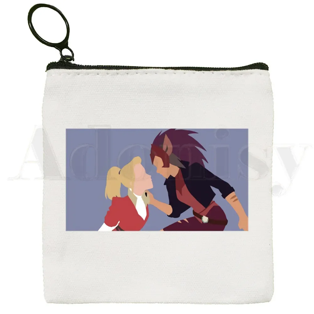 Adora Catra Love She Ra e Catra Cartoon Artwork Coin Purse, Saco De Armazenamento Pequeno, Saco De Cartão, Saco De Embreagem De Moedas, Saco De Chave Com Zíper