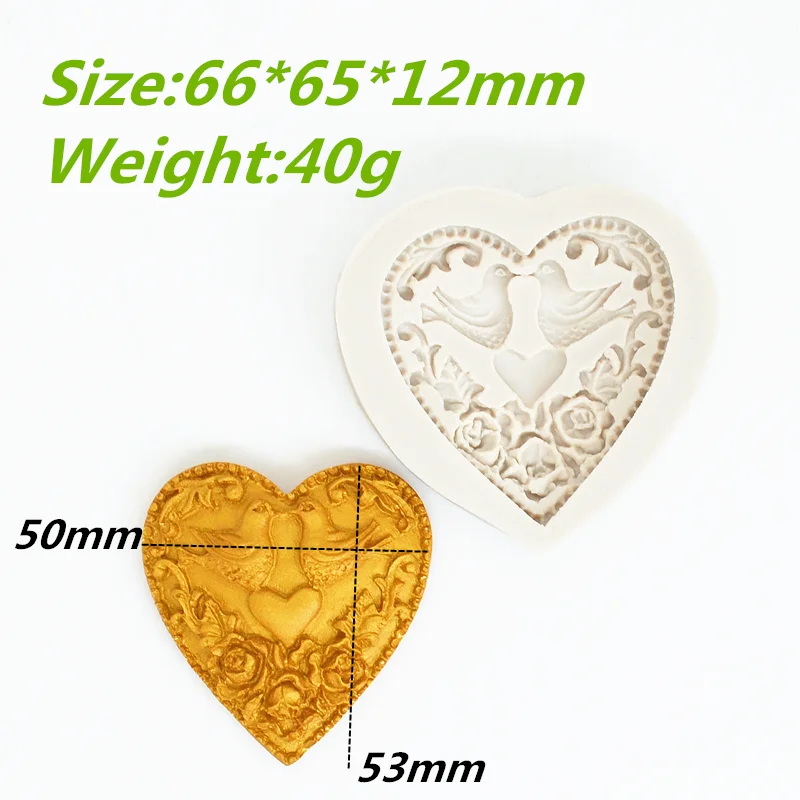 Silicone Cake Mold Bird Love Heart Shape Baking Decorating Tools Resin Moulds Accessories For DIY Cake Chocolate Cookies Fondant