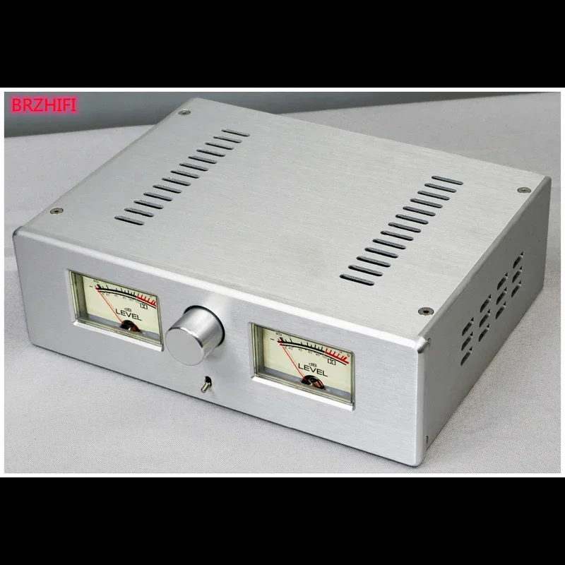 

2608 power amplifier chassis, dual-meter all aluminum alloy amp, front-end chassis, aluminum housing, dual display