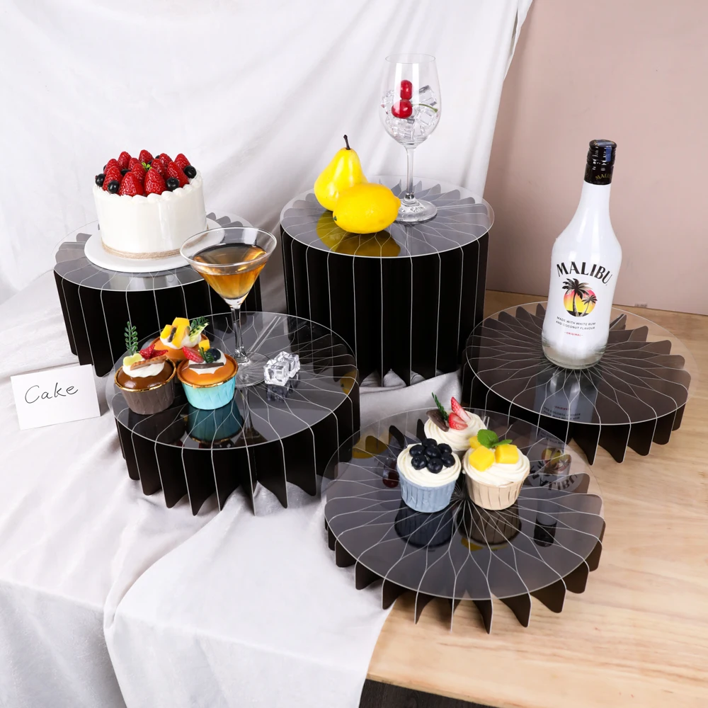 Pedestal  Foldable Paper Columns Pillars Display for White Cream Wedding Centerpieces Display Cylinder Flower Stand Decoration