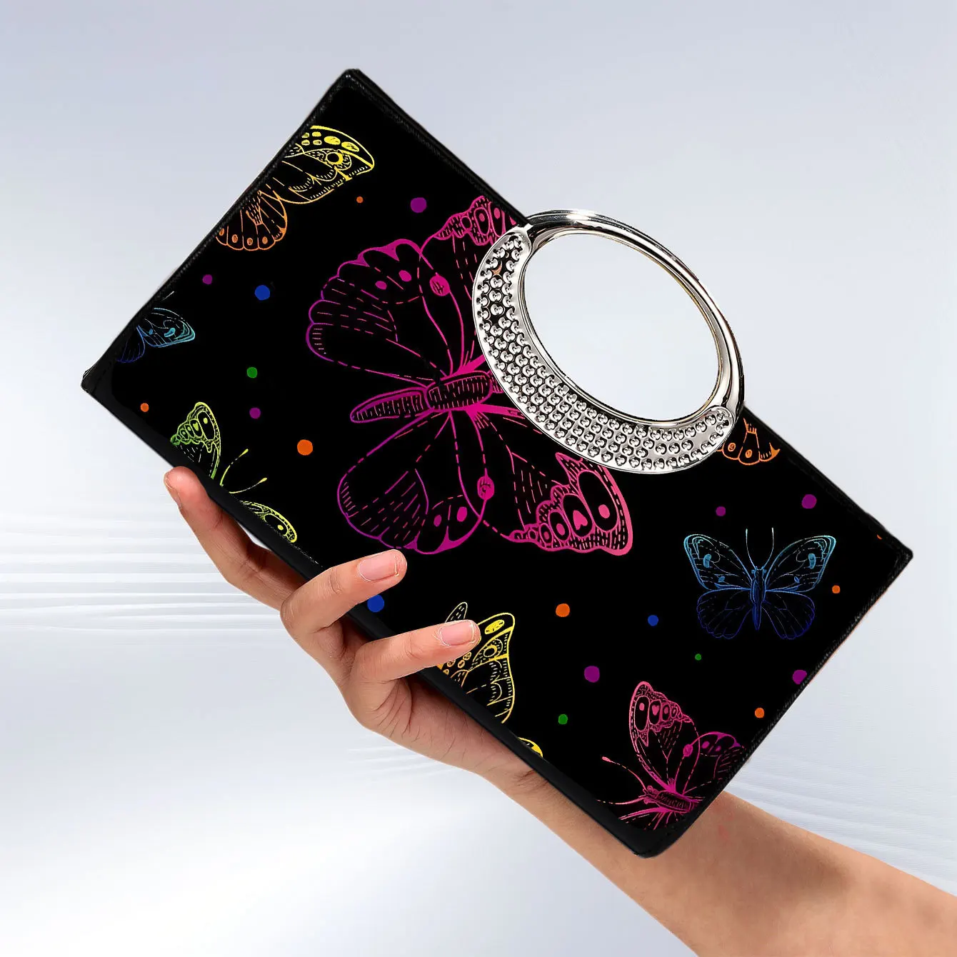 Fashion Flash Diamond Women's Dinner Bag, Line Decoration Portable Square Bag, Removable Chain Cosmetic Storage Bag