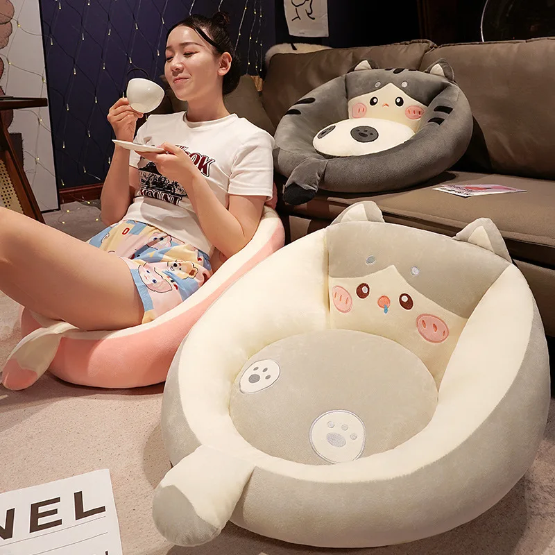 Cartoon Cat Seat Cushion Lazy Person Sitting on The Ground Tatami Mat Futon Bedroom Home Balcony Seat Cushion Chair Cushion