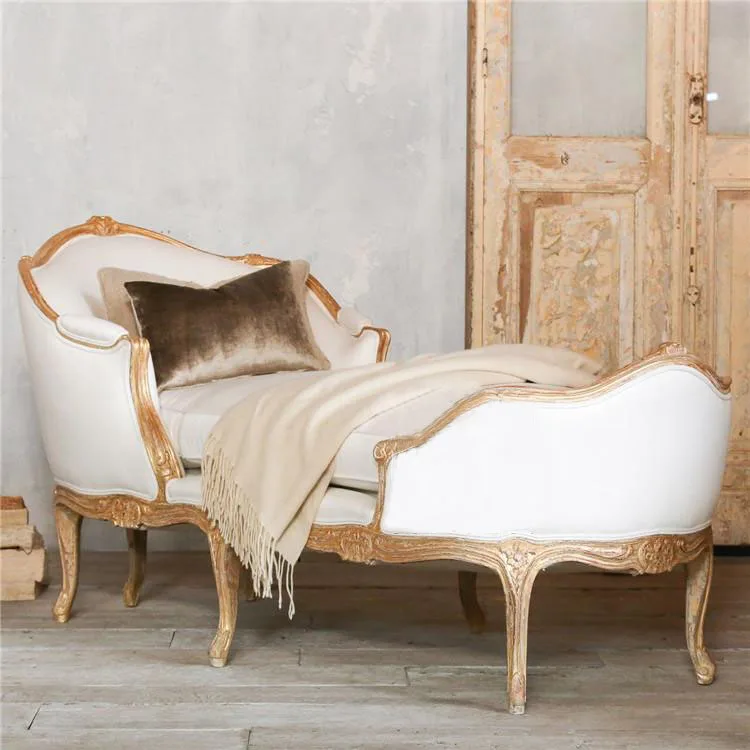 

Американский кантри из цельного дерева, старый резной стул для наложницы, французский антикварный диван для гостиной, спальни, красоты, диван для отдыха, одиночный