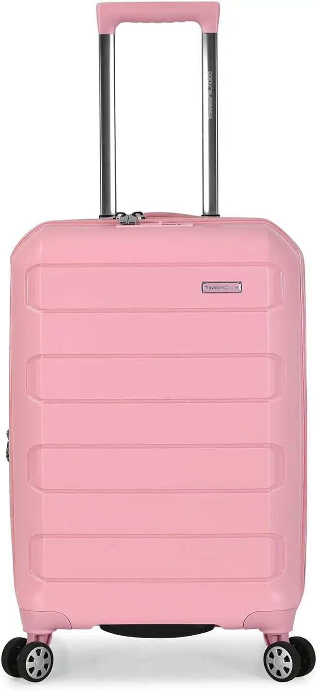 Traveler's Choice Pagosa Indestructible Hardshell Expandable Spinner Luggage, Pink, 2 Piece Set