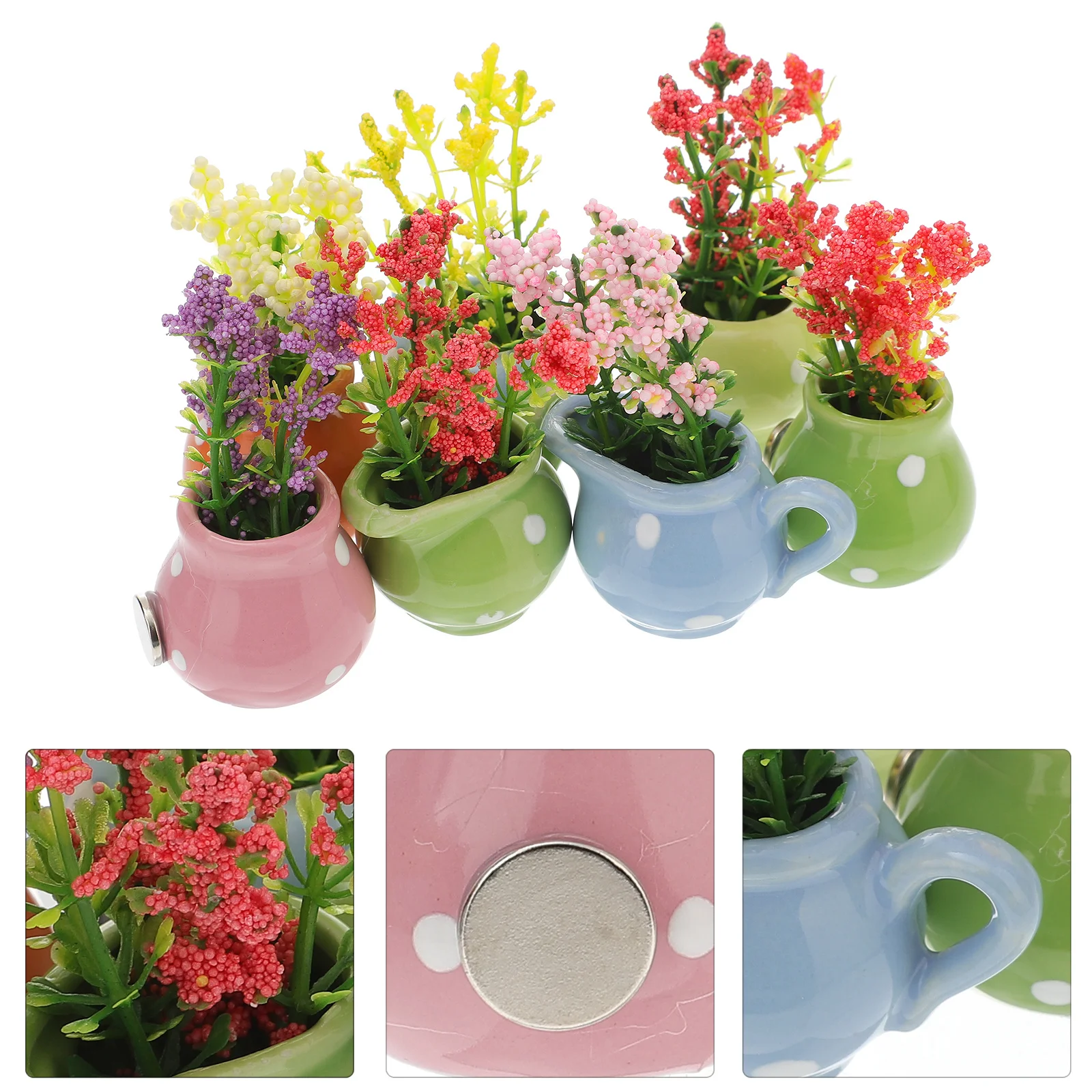 

7Pcs Flower Plant Fridge Magnets Adorable Kitchen Decor Exquisite Workmanship Refrigerator Magnet Set for Metal White Board