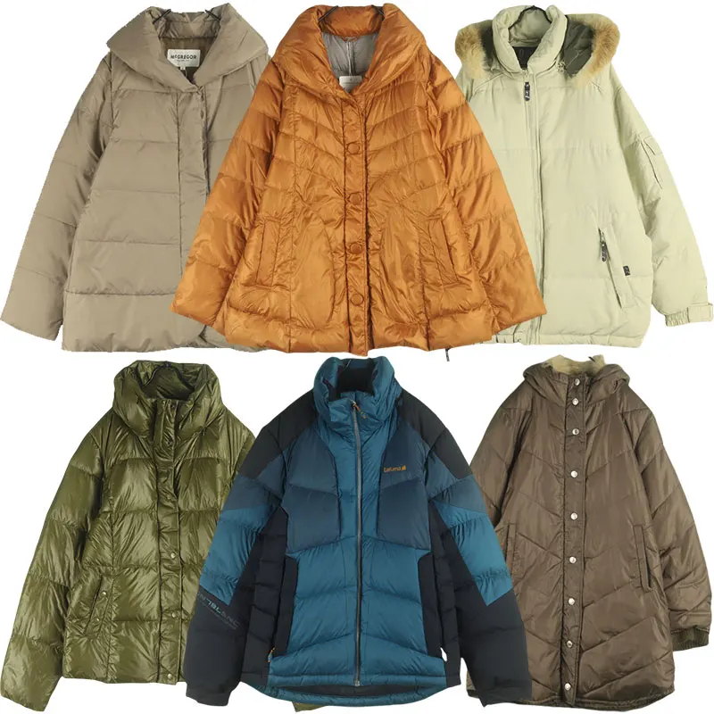 

Vintage Thiened Hooded down Jaet Women's Casual Outdoor Clothes Warmth Seeking Du Feather Padded Coat Middle Length