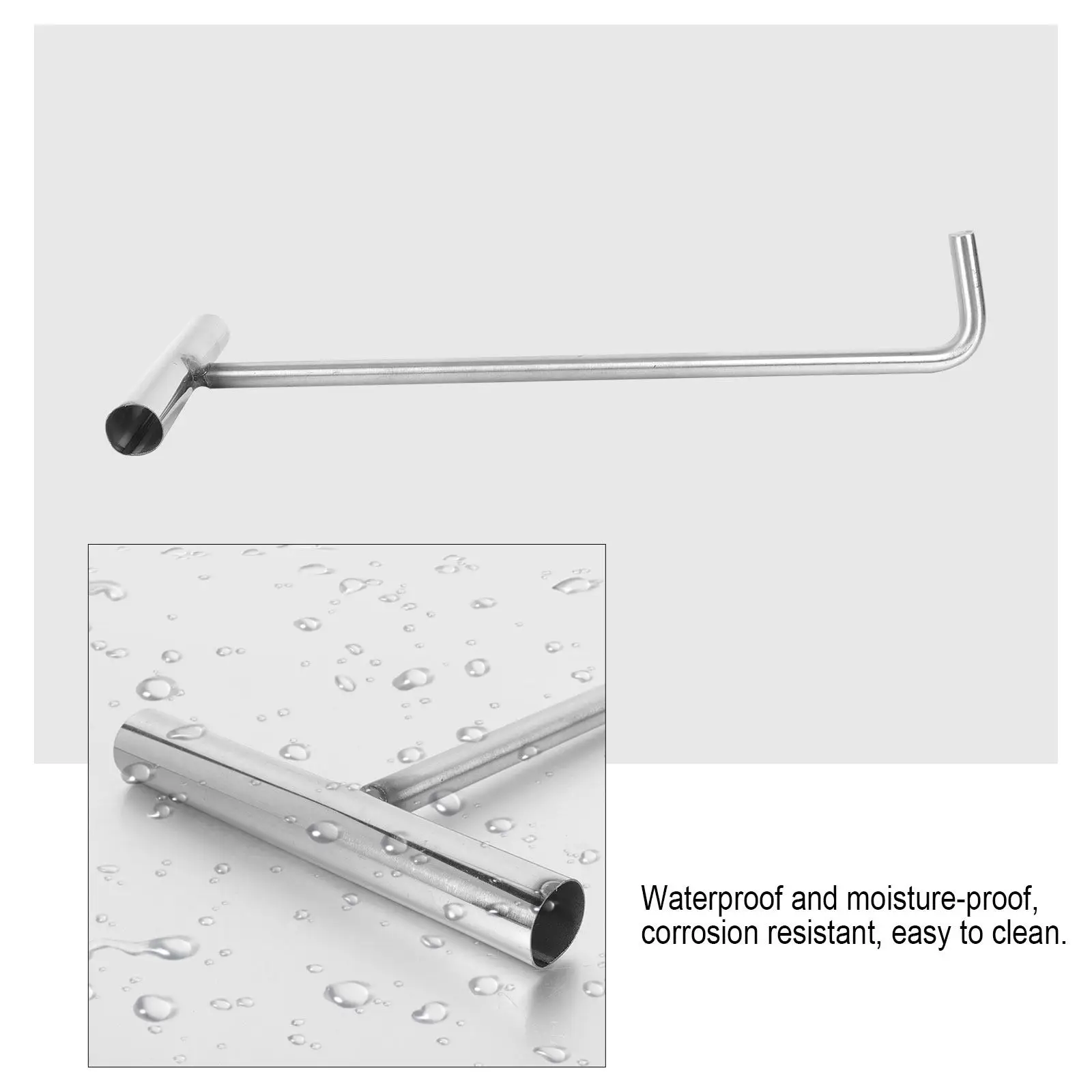 1Pcs Stainless Steel Manhole Cover Hook T Shaped Heavy Duty Lifting Tool Rust Resistant for Sewer Factory Outdoor Applications