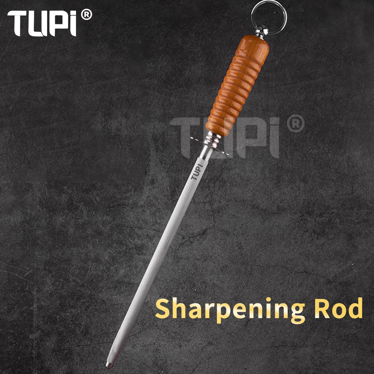 

TUPI Ultra-Fine 1000-Grit Sharpening Steel Rod Professional Diamond Abrasive,High Carbon Alloy Knife Sharpener for Chefs/Butcher