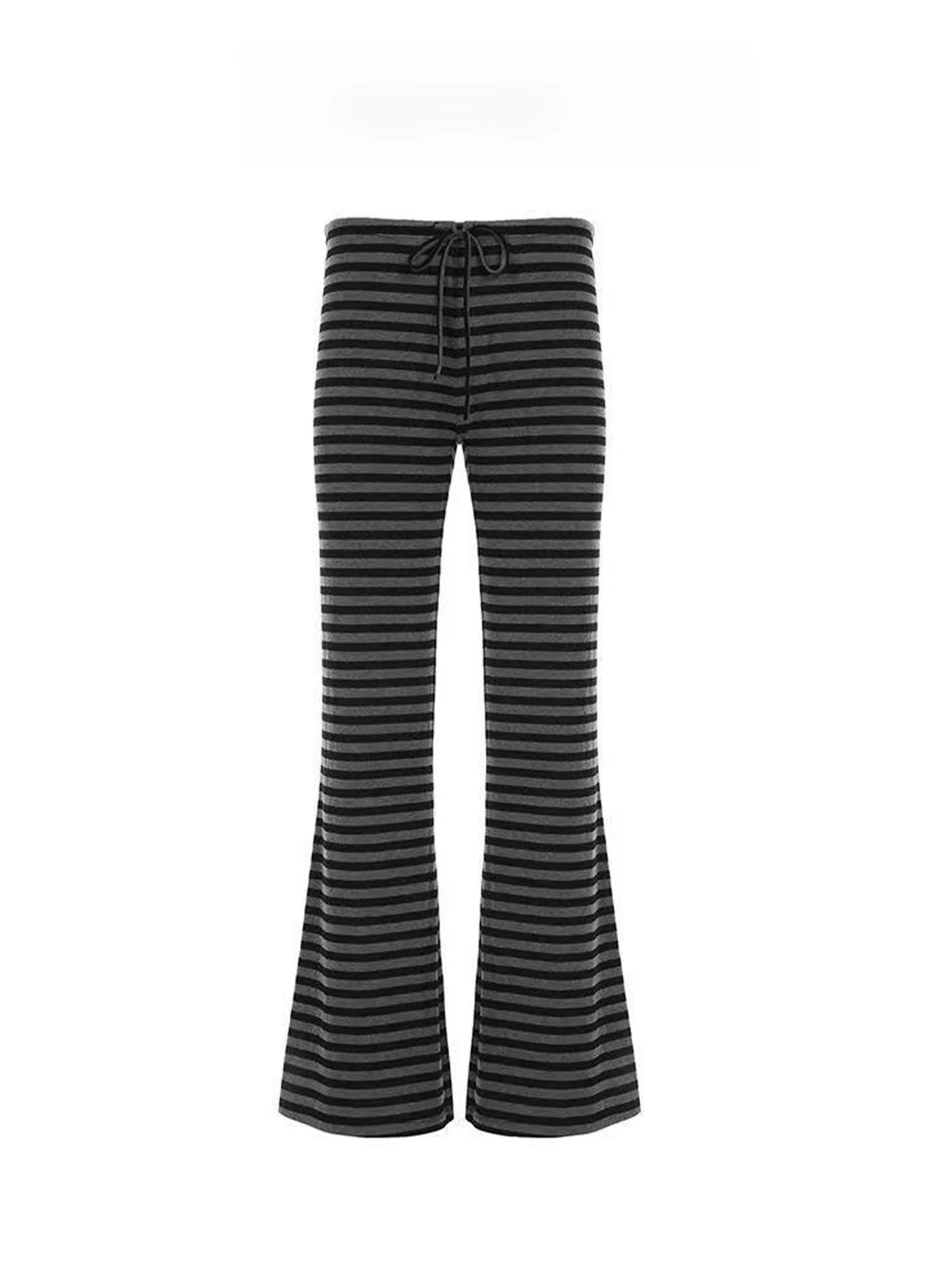 High Waist Draped Stripe Bell Bottom Pants Women's Summer Yoga Casual Long Trousers American Retro Color Block Sporty Style